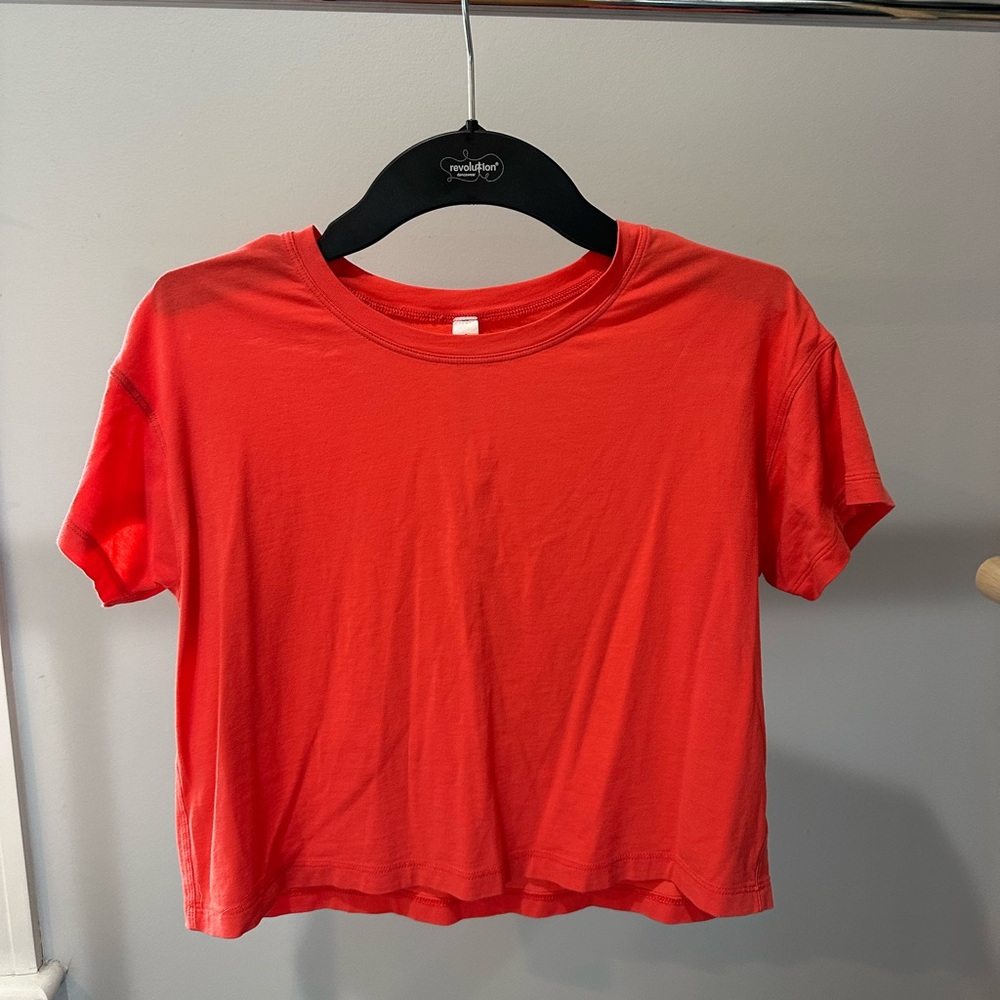 Lululemon Bright Orange Cropped Tee